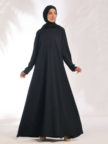 Safa Black Poly Abaya
